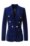 Navy sjaal revers Double breasted dames blazer