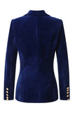 Navy sjaal revers Double breasted dames blazer