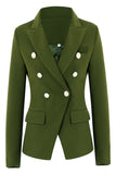 Legergroene Peak revers Midi blazer voor dames