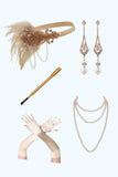 Abrikoos jaren 1920 Feestaccessoires Vijfdelige Sets