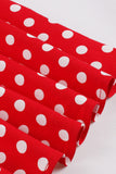 A Line Zwarte Polka Dots Korte Mouwen 1950 Jurk met Riem