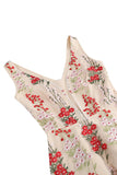 Zwarte Bloemen Kant Borduurwerk Mouwloze Elegante Vintage Jurk