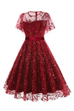 Abrikoos pailletten blad geborduurd mesh overlay elegante vintage jurk