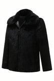 Zwarte heren faux fur lange mouwen winter bovenkleding