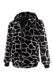 Leopard Faux Fur Zip-Up Hoodie Heren Jas