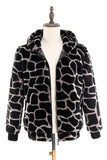 Leopard Faux Fur Zip-Up Hoodie Heren Jas