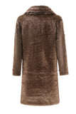 Fluffy Coffee Lange Faux Fur Jas met Zakken