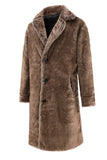 Fluffy Coffee Lange Faux Fur Jas met Zakken