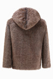 Kaki heren winter faux fur jas met capuchon