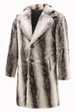 Coffee Heren Winter Faux Fur Jas Halflang Single-breasted