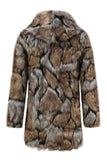 Bruine Winter Heren Faux Fur Jas Dikke Capuchon Lange Mouwen