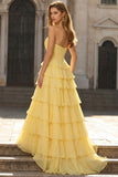 Fuchsia A Line Strapless Korset Gelaagde Galajurk met Ruches