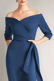 Marine zeemeermin strapless moeder van de bruid jurk