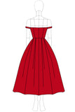 Rood Off The Shoulder A Line Formele Jurk