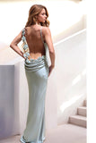 Grijs Groene Zeemeermin Spaghetti Bandjes Backless Lange Prom Jurk