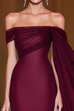 Cabernet Off The Shoulder Zeemeermin Tule Lange Militaire Bal Jurk