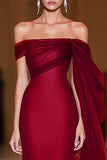 Cabernet Off The Shoulder Zeemeermin Tule Lange Militaire Bal Jurk