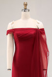 Cabernet Off The Shoulder Zeemeermin Tule Lange Militaire Bal Jurk