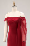 Cabernet Off The Shoulder Zeemeermin Tule Lange Militaire Bal Jurk