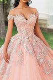 Blush Appliqued Off The Shoulder Quinceanera Jurk