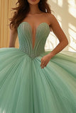 Mint Sweetheart Tule Lace Quinceanera Jurk