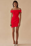 Satijn Wit Off The Shoulder Schede Korte Afstudeerjurk