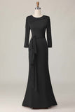 Blush Sheath Kant Moeder Van De Bruid Jurk Met Lange Mouwen
