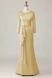 Blush Sheath Kant Moeder Van De Bruid Jurk Met Lange Mouwen