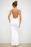 Witte Zeemeermin Spaghetti Bandjes Backless Formele Jurk