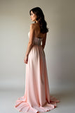 Blush A Line Strapless Geplooide Bruiloft Gast Jurk