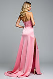 Roze schede Sweetheart Prom jurk met split