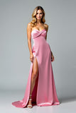 Roze schede Sweetheart Prom jurk met split