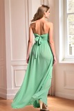 Mint A Line Sweetheart Chiffon Bruidsmeisje Jurk