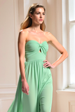 Mint A Line Sweetheart Chiffon Bruidsmeisje Jurk