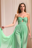 Mint A Line Sweetheart Chiffon Bruidsmeisje Jurk