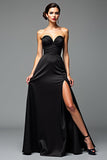 Zeemeermin strapless black tie jurk met split