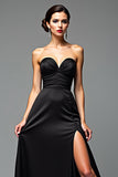 Zeemeermin strapless black tie jurk met split