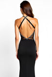 Zeemeermin Halter Black Tie Jurk Met Split