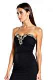 Strapless bodycon korte kleine zwarte jurk