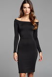 Schede Lange Mouwen Off The Shoulder Little Black Dress