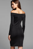 Schede Lange Mouwen Off The Shoulder Little Black Dress