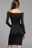 Schede Lange Mouwen Off The Shoulder Little Black Dress