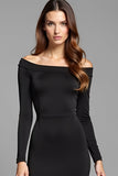 Schede Lange Mouwen Off The Shoulder Little Black Dress