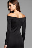 Schede Lange Mouwen Off The Shoulder Little Black Dress