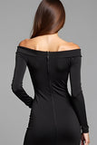 Schede Lange Mouwen Off The Shoulder Little Black Dress