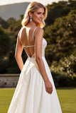 Ivoor Chiffon Lace A Line trouwjurk