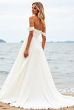 Ivoor A Line Off the Shoulder trouwjurk met split