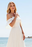 lvory A Line Off The Shoulder Lange Trouwjurk met Split