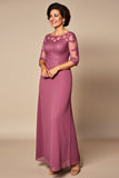 Woestijn Rose Chiffon Lace Moeder van de Bruid Jurk