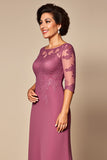 Woestijn Rose Chiffon Lace Moeder van de Bruid Jurk